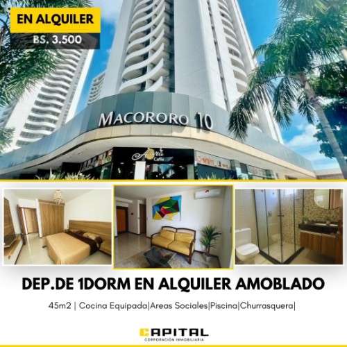  ¡departamento de 1 dormitorio amoblado! edificio macororo 10897150092