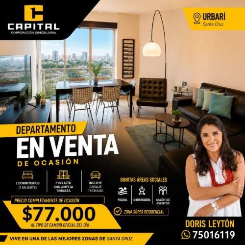 En venta de ocasión departamento en urbarí! 1279348146