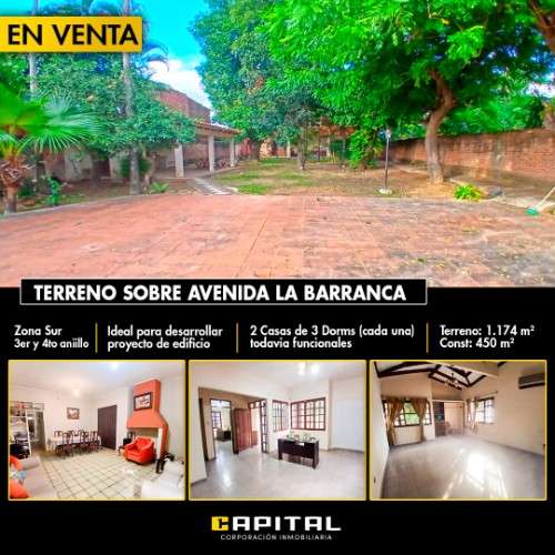 Sobre la av. la barranca entre 3er y 4to anillo. vendo casa a precio de terreno548361367