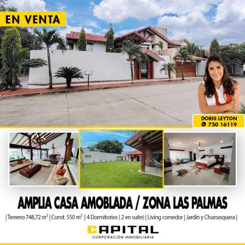 Amplia casa en venta amoblada zona oeste136624500