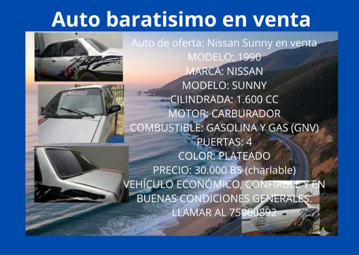 Venta de auto nissan sunny baratisimo1730169833