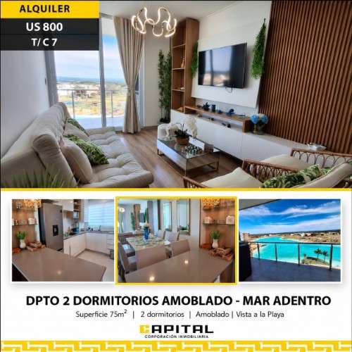 Departamento en alquiler en mar adentro totalmente amoblado  1988501241