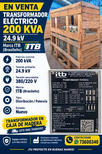 Vendo transformador nuevo de 200 kva 24.9 kv marca romagnole491876820