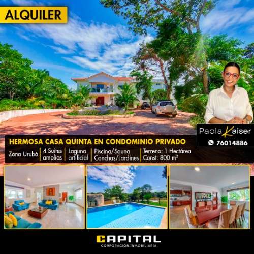 Casacon piscina en alquiler zona oeste en condominio exclusivoondominio805285240