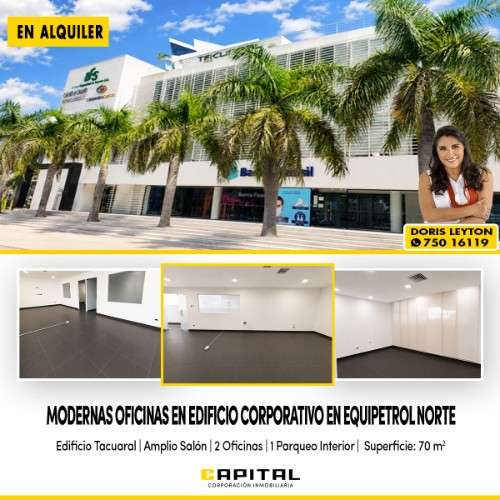 Oficina de 70 m2 en edificio tacuaral equipetrol norte1626764768