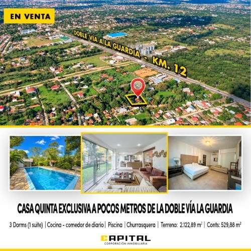 Linda casa quinta/doble vía la guardia en venta1314684595