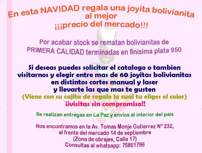 Por navidad se ofrecen joyas bolivianitas a buen precio1433484555