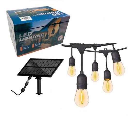 Tira guirnalda de 10 metros con focos y panel solar1980084741