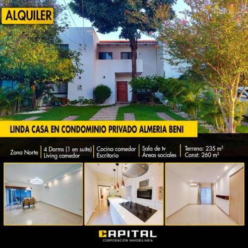 Amplia casa en alquiler en condominio almeria beni1633062848