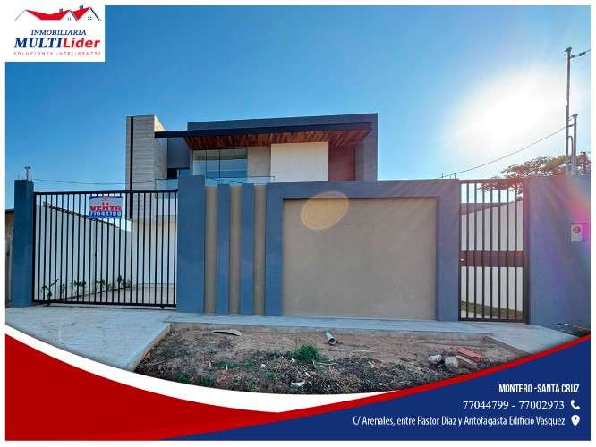 Hermosa casa en venta en montero zona leny rivero708907183