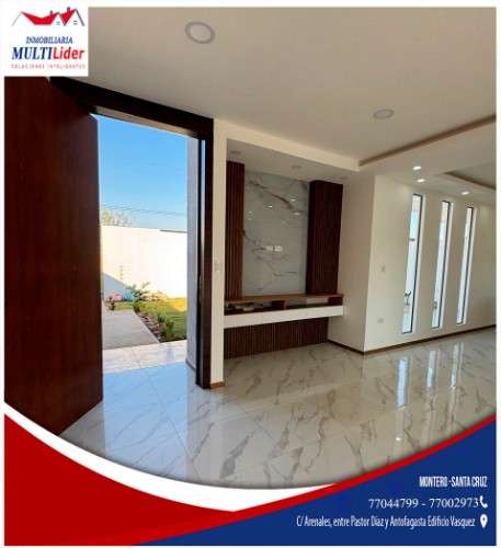 Hermosa casa en venta en montero zona leny rivero708907183