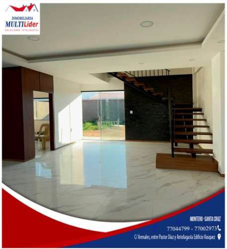 Hermosa casa en venta en montero zona leny rivero708907183
