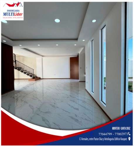 Hermosa casa en venta en montero zona leny rivero708907183