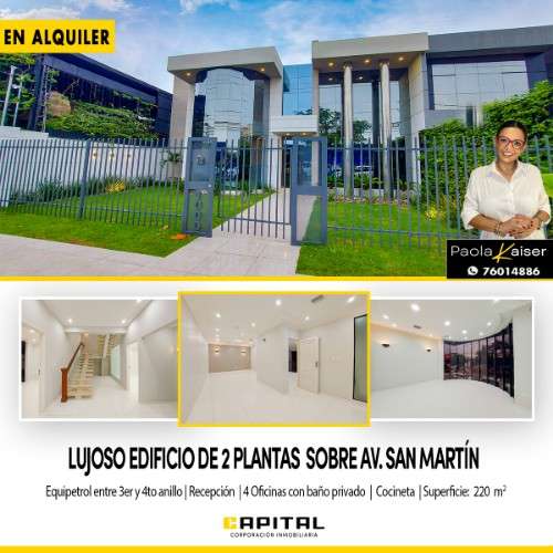 Edificio para oficinas en alquiler zona equipetrol sobre av san martin1821300470