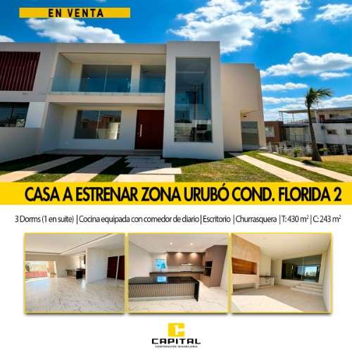 Amplia casa a estrenar en venta en condominio florida 2 urubo925725417