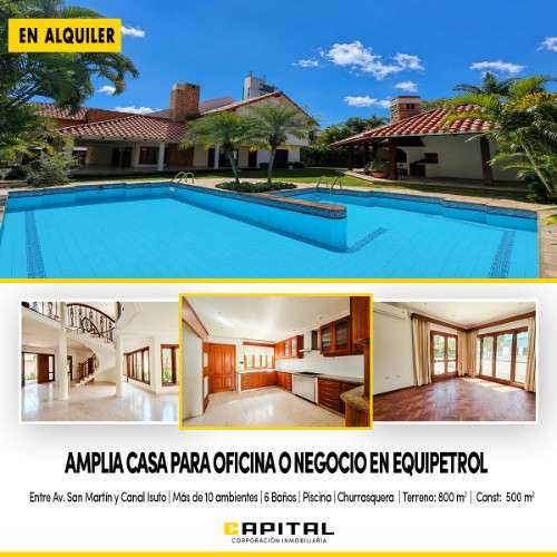 Amplia casa en alquiler en la zona de equipetrol1434177121