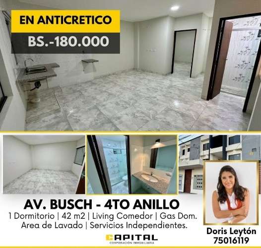 Dpto 1 dorm en alquiler o anticretico:866519644