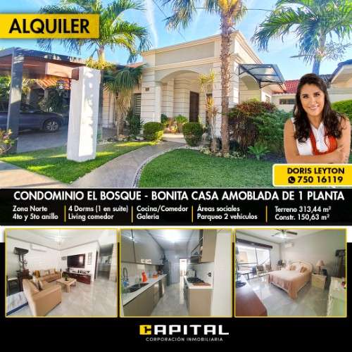 Casa amoblada en alquiler - cond. el bosque700926123