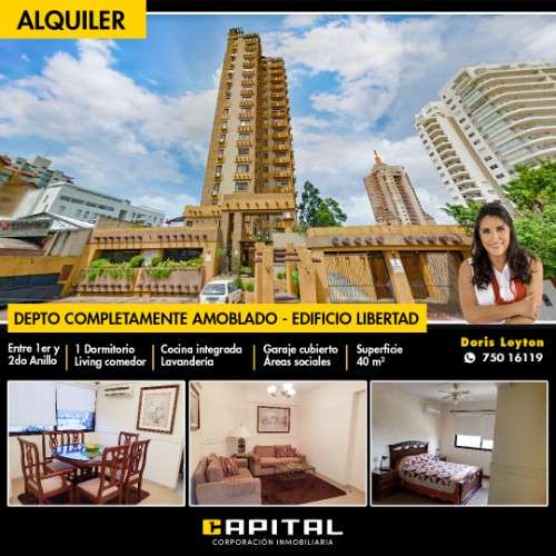 Departamento amoblado de 1 dormitorio zona el cristo947948761