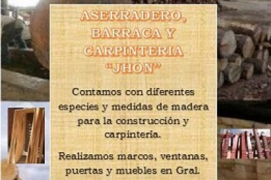 ASERRADERO, BARRACA Y CARPINTERIA JHON banner